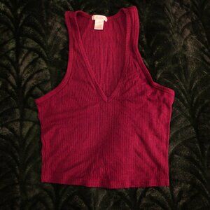 Burgundy Crop Top